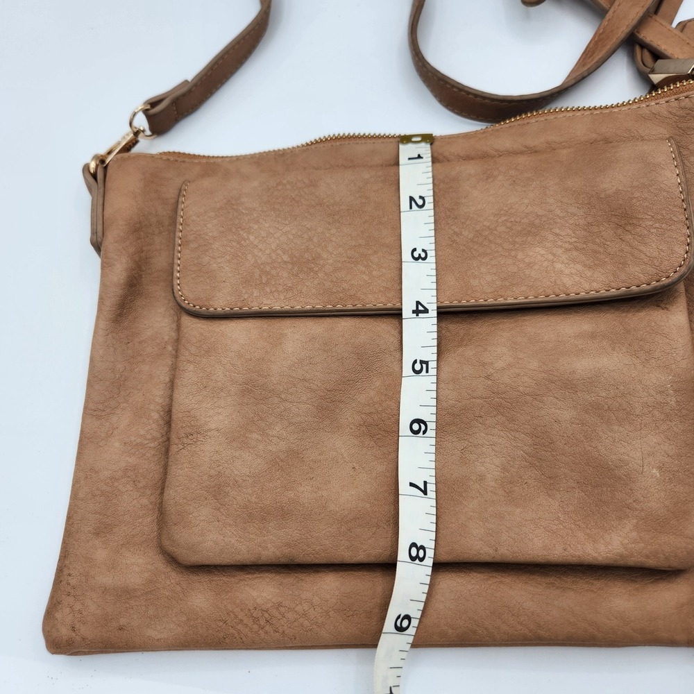Shiraleah Chicago Brown Crossbody Bag Adjustable Strap Front Pocket Purse - Picture 2 of 13